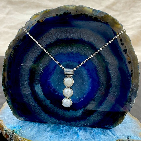 NOVICA Jewelry - 18” Sterling Silver Necklace W/White Cultured Pearls Set In Sterling Silver